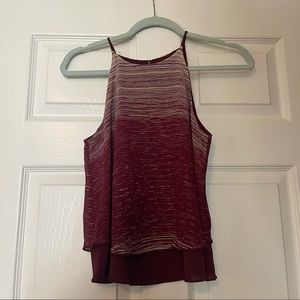 Size S Maroon and White Halter
